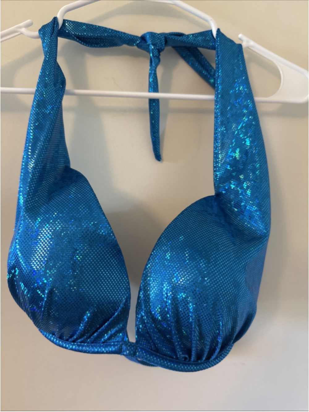 NWOT Venus Women’s Bikini Bathing Suit Top Blue Sparkle Mermaid Size D